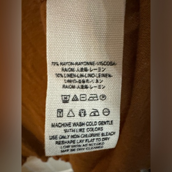 Free People Tan/Mustard Cold Shoulder Tee - Picture 5 of 7